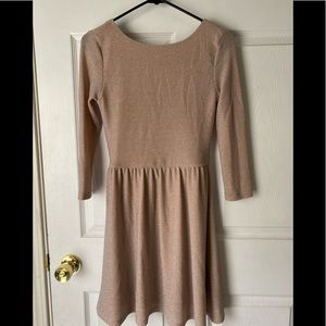 Pink formal dress, lower back